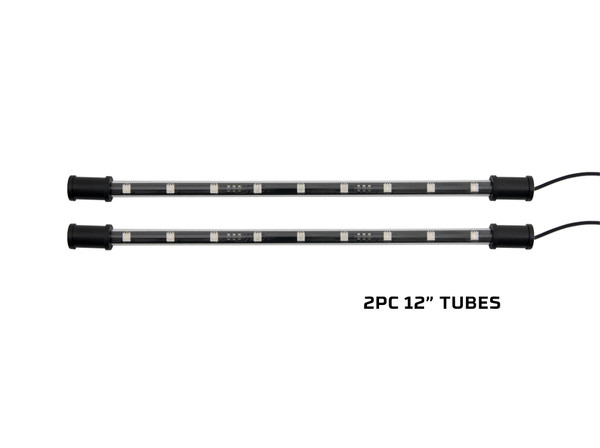 2pc 12" 7 Color LED Expandable Interior Lighting Tubes