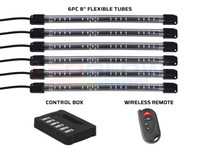 8" Flexible Million Color Interior Tubes, Control Box & Wireless Remote