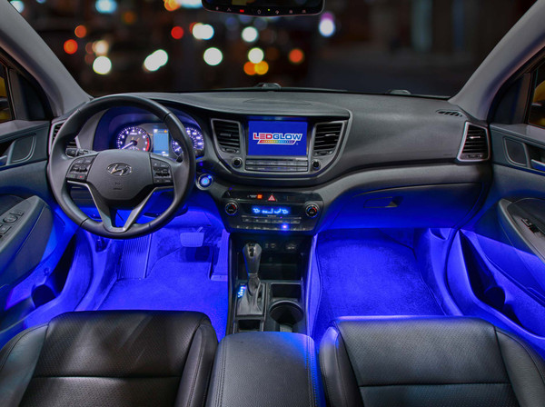 4pc Blue LED Car Interior Lights