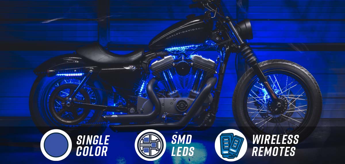 Advanced Blue Mini Motorcycle Lighting Kit