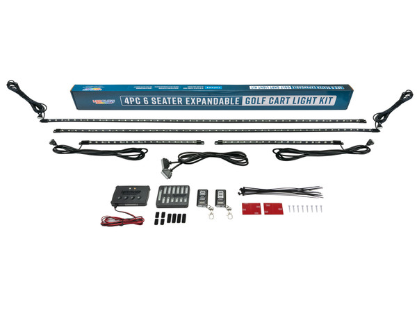 4pc Million Color Expandable LED 6 Seater Golf Cart Underbody Lighting Kit Unboxed