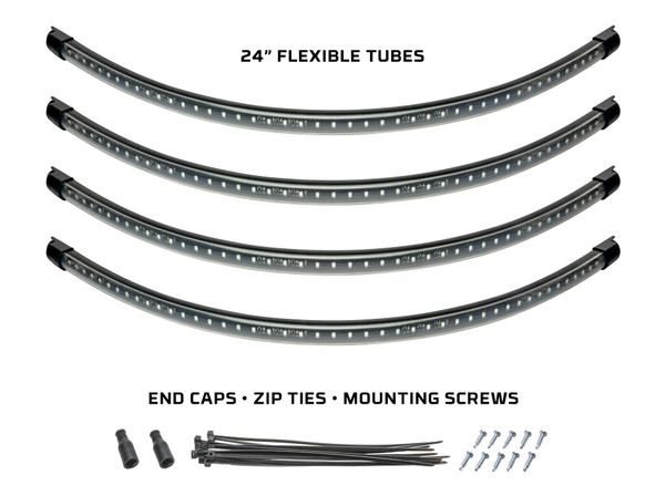 4pc Million Color LED Wheel Well Add-On Lighting Kit for Slimline Underbody Kits