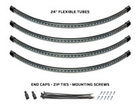 4pc Million Color LED Wheel Well Add-On Lighting Kit for Slimline Underbody Kits