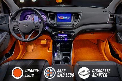 4pc Orange Interior LED Lighting Kit