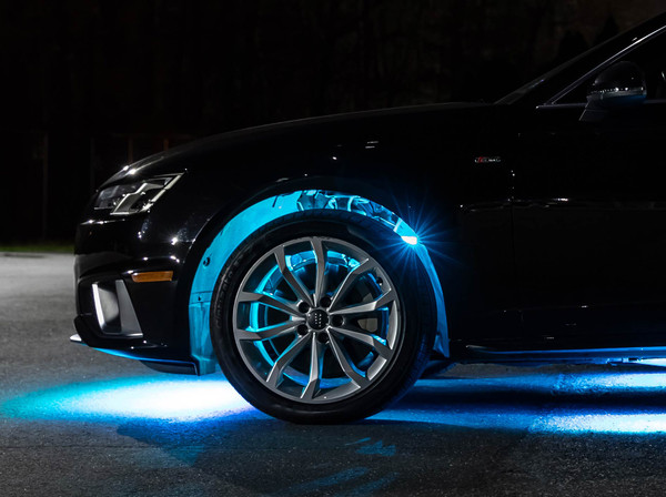 4pc Flexible Million Color LED Wheel Well Add-On Lighting Kit for Slimline Underbody Kits