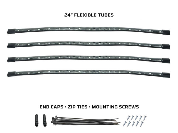 4pc Flexible Million Color LED Wheel Well Add-On Lighting Kit for Slimline Underbody Kits