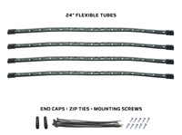 4pc Flexible Million Color LED Wheel Well Add-On Lighting Kit for Slimline Underbody Kits