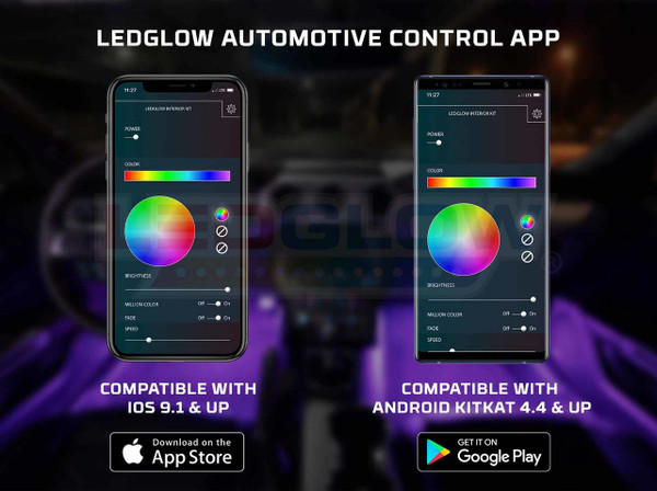 LEDGlow Automotive Control App Available for iOS & Android Smartphone Devices