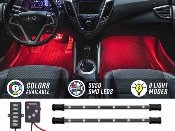 2pc 7 Color Expandable LED Interior Lighting Starter Kit