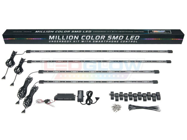 Million Color SMD LED Underbody Lighting Kit with Smartphone Control Unboxed