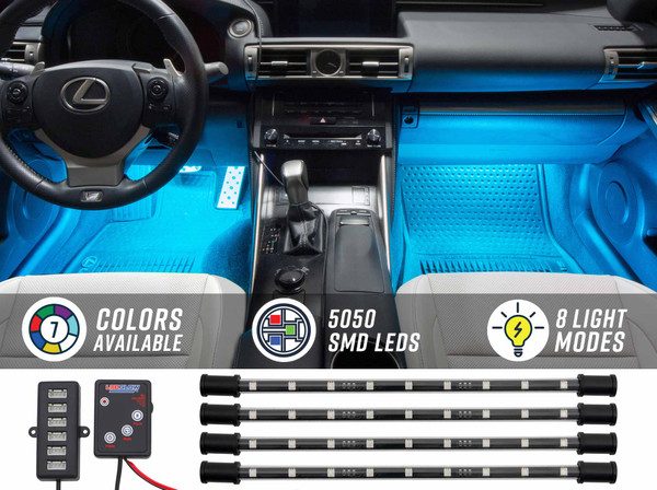 4pc Expandable 7 Color SMD LED Interior Lights