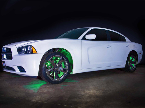 Green LED Wheel Well Fender Lights