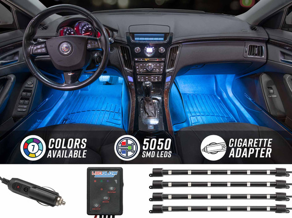 4pc 7 Color LED Car Interior Lights