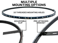 Multiple Mounting Options with Pre-Attached Mounting Brackets & Clip-On Brackets