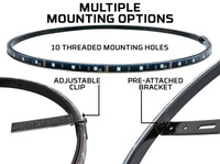 Multiple Mounting Options with Pre-Attached Mounting Brackets & Clip-On Brackets