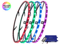 4pc Million Color LED Wheel Ring Light Kit with Control Box & Wireless Remote