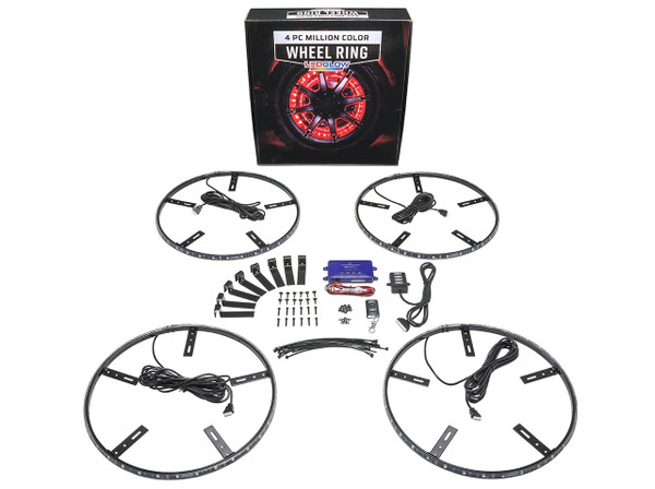 4pc Million Color LED Wheel Ring Light Kit Unboxed