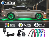 4pc 15-1/2" Million Color LED Wheel Ring Add-On Lighting Kit for Bluetooth & Wireless Underbody Kits