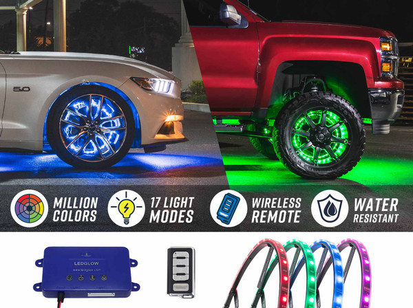 4pc Million Color LED Wheel Ring Light Kit