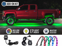 4pc 17" Million Color LED Wheel Ring Add-On Lighting Kit for Bluetooth & Wireless Underbody Kits