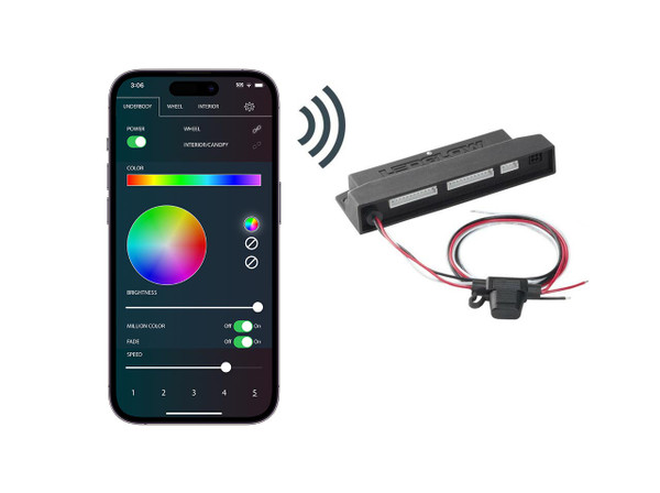 Bluetooth Million Color LED Golf Cart Underbody Control Box with Smartphone Control