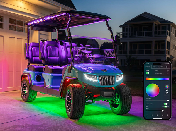 Bluetooth Million Color LED 4-Seater Golf Cart Underbody Lighting Kit with Smartphone Control