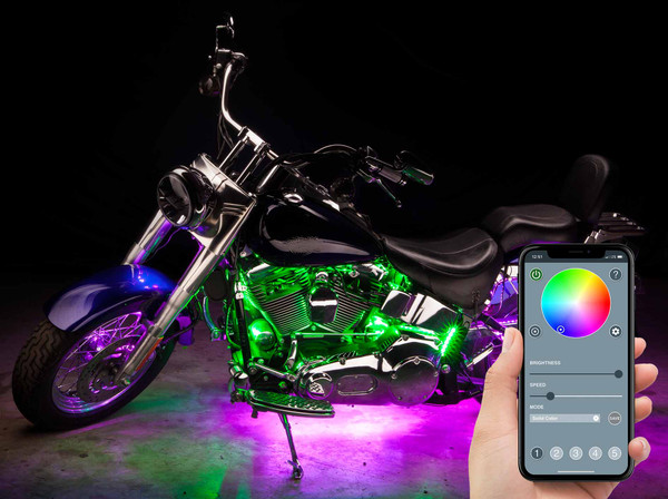 Advanced Million Color SMD LED Motorcycle Lighting Kit with Smartphone Control