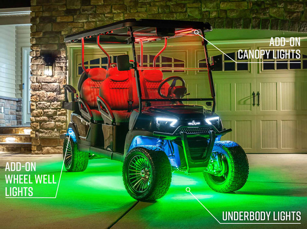 All-in-One LED Lighting on 6-Seater Golf Cart