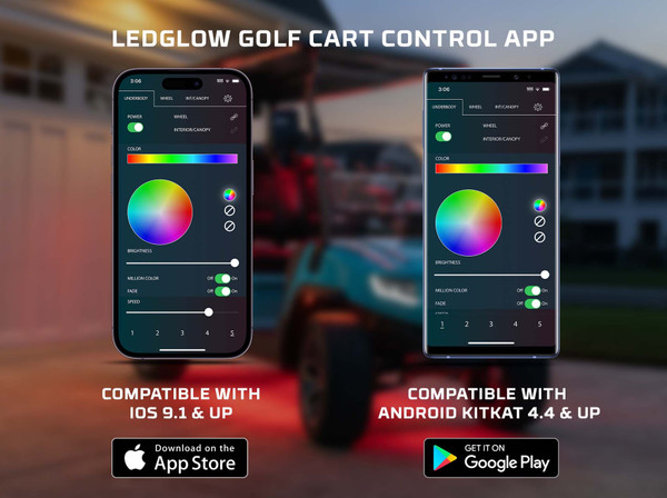 LEDGlow Golf Cart Control App Features