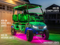 All-in-One LED Lighting on Extended 4-Seater Golf Cart