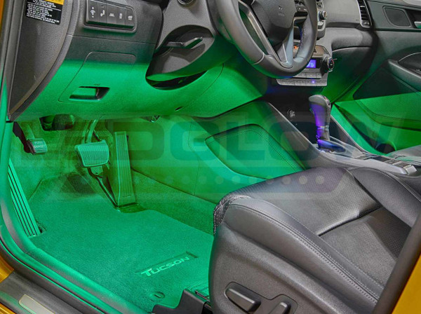 4pc Green LED Car Interior Lights