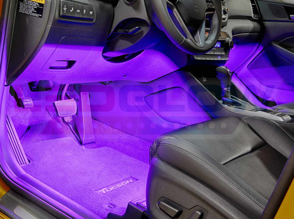 4pc Purple LED Car Interior Lights