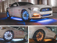 Installed Gallery of 4pc Million Color LED Wheel Ring Light Kit 