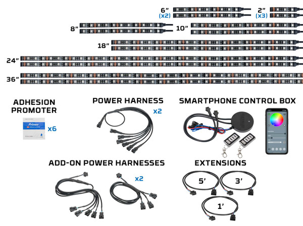 LEDGlow 20pc Advanced Million Color Slingshot® Lighting Kit