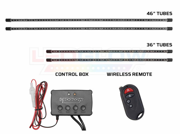 Million Color SMD LED Underbody Tubes, Control Box, & Wireless Remote
