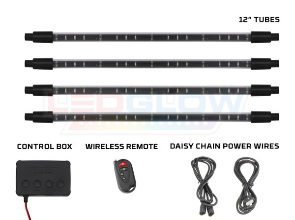 Pink Expandable SMD LED Interior Tubes, Control Box, Wireless Remote, & Daisy Chain Power Wires