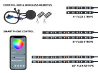 6pc Advanced Million Color SMD LED Motorcycle Lighting Kit with Smartphone Control