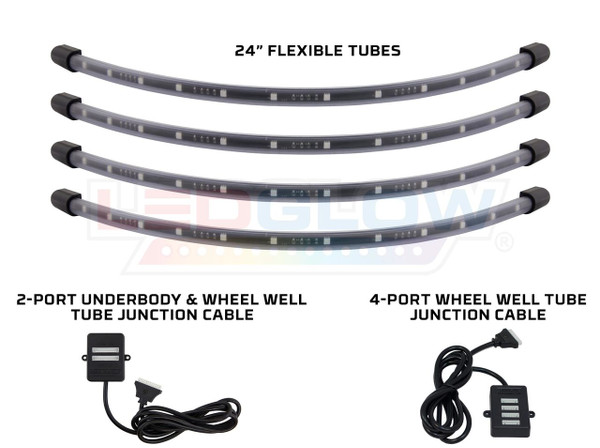 4pc Million Color Flexible LED Wheel Well Lighting Add-On Kit