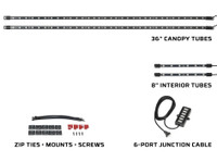 4pc Canopy & Interior Add-On Lighting Kit for Bluetooth Million Color Expandable LED Golf Cart Kits