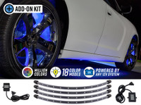 4pc Million Color LED Wheel Well Add-On Lighting Kit for Bluetooth & Wireless Underbody Kits