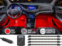 4pc Red LED Car Interior Lights