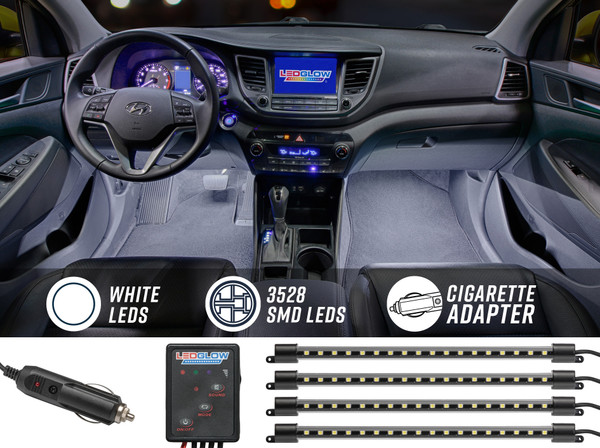 4pc White LED Car Interior Lights