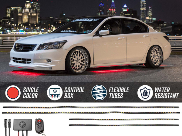 Red LED Flexible Slimline Car Underbody Lighting Kit