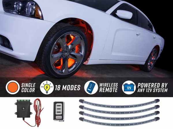 Orange Flexible LED Wheel Well Lights